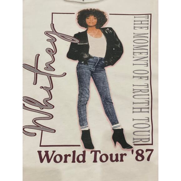 Whitney Houston T-Shirt Women’s Small White The Moment of Truth 1987 Tour - Picture 2 of 6